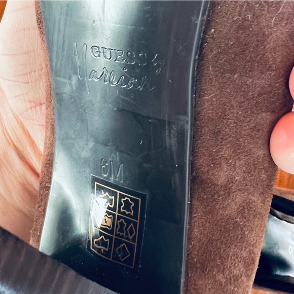 Guess by Marciano/Brown Leather & Suede platform Heels/Barely Used/Size 6 - Picture 5 of 9